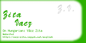 zita vacz business card