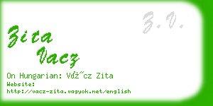 zita vacz business card